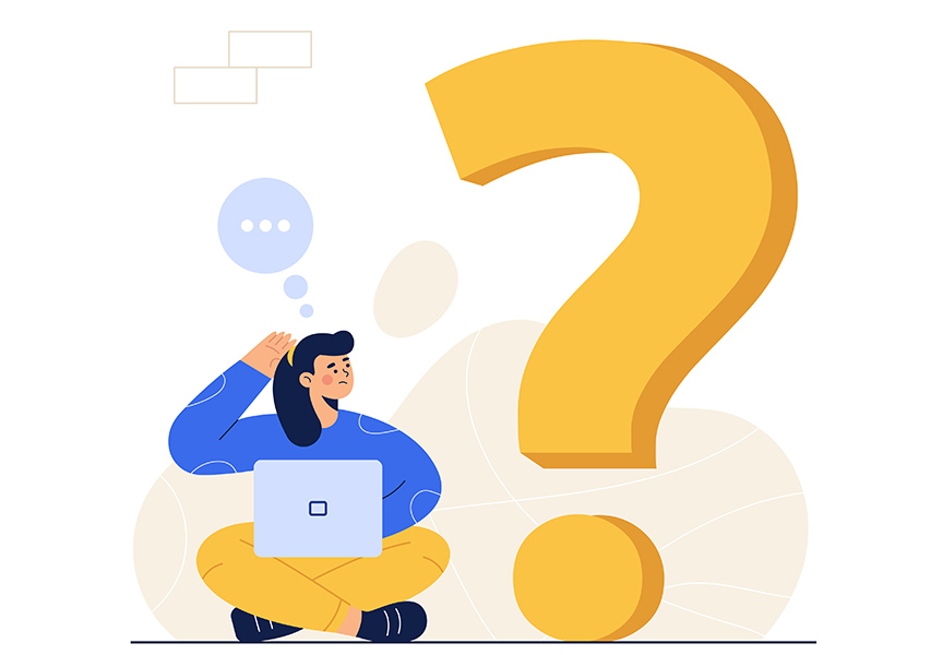 Cartoon style. I have no idea, I have questions, I can find answers from the search engine. The Internet has all the answers. flat illustration vector design